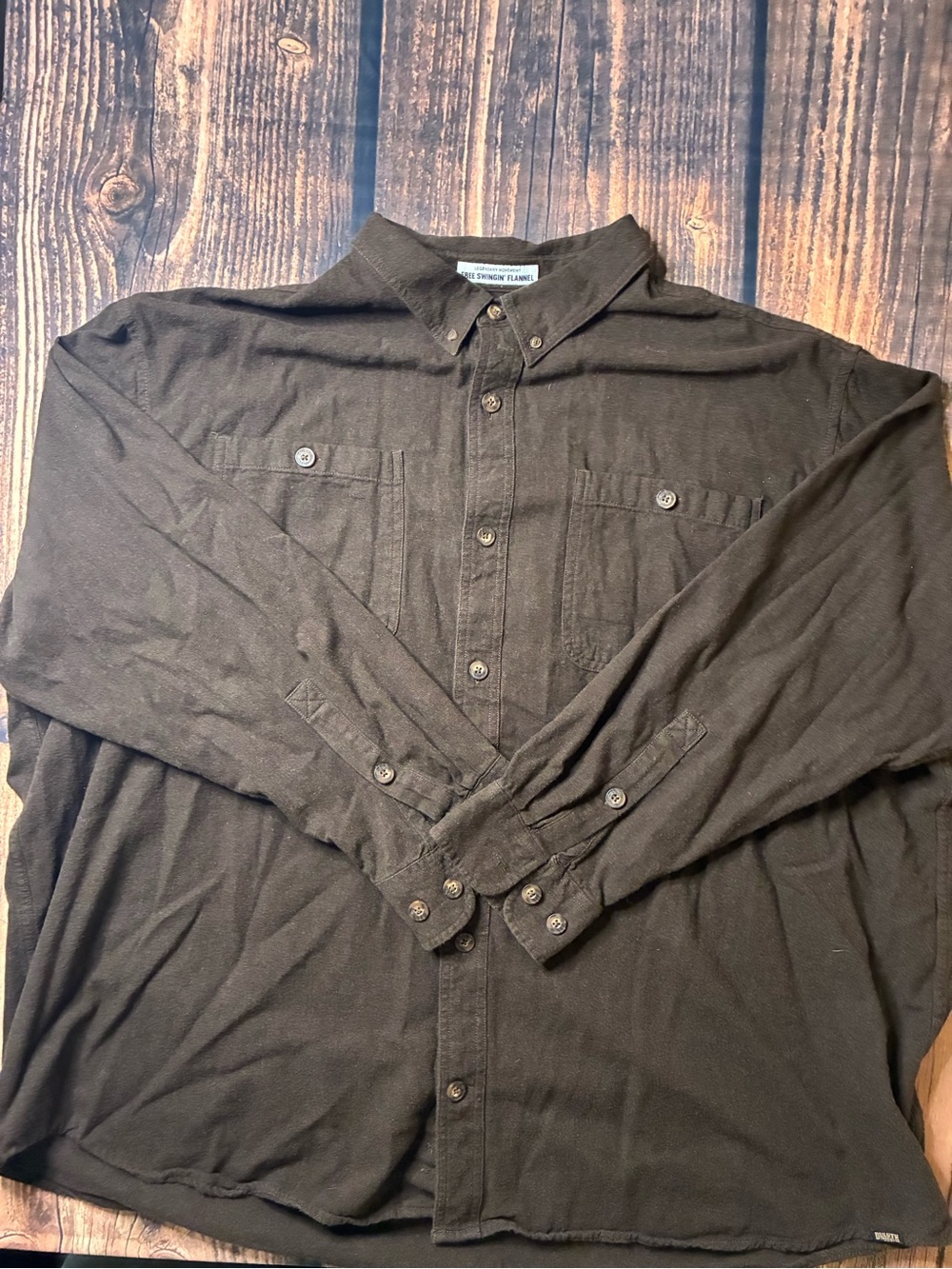 Duluth Trading Co Black Long-Sleeve Button-Down Shirt